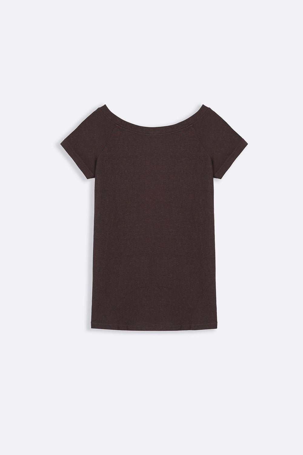 BROWN ASSYMETRICAL CUT TEE