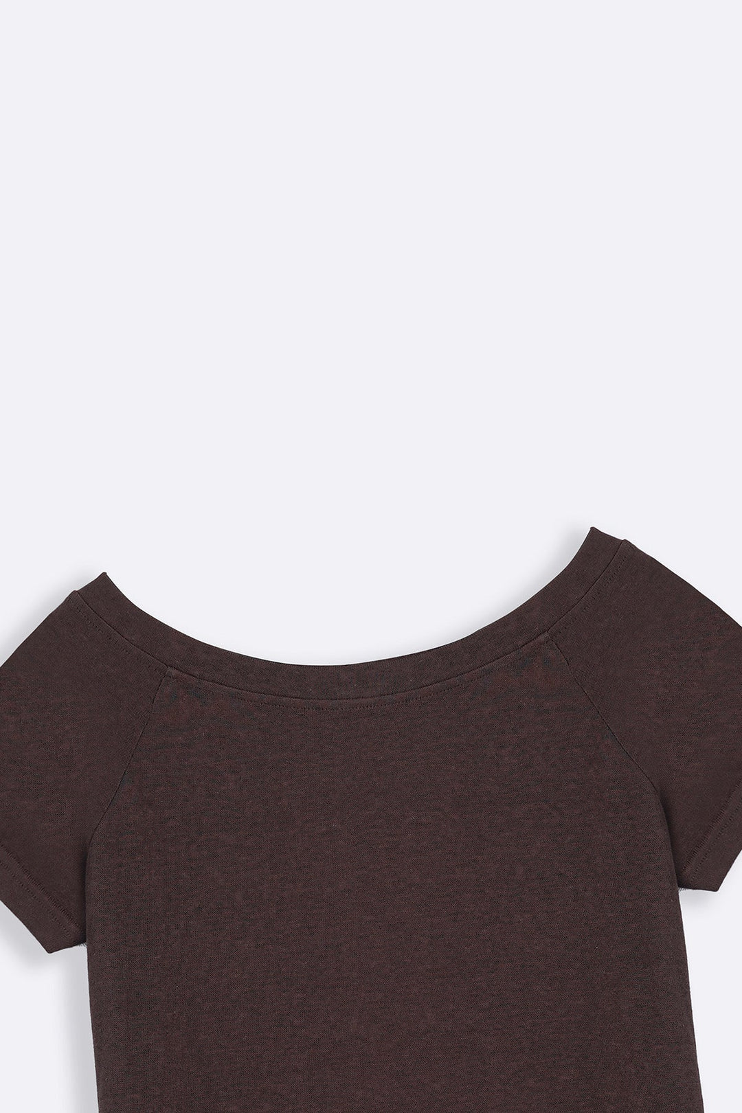 BROWN ASSYMETRICAL CUT TEE