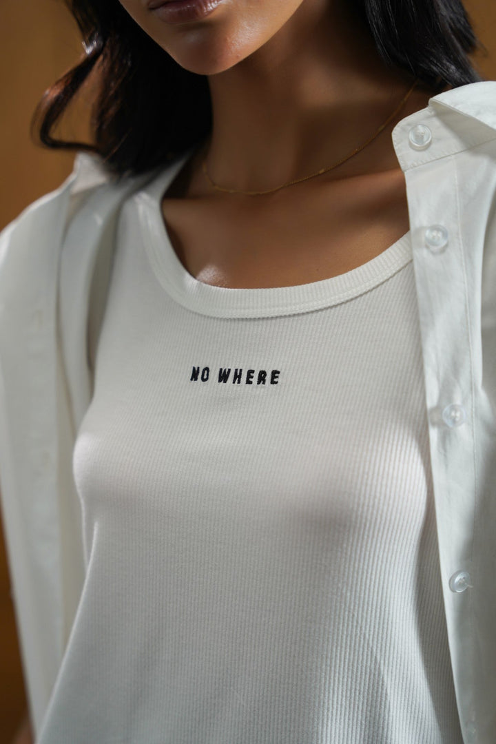 WHITE NOWHERE TANK