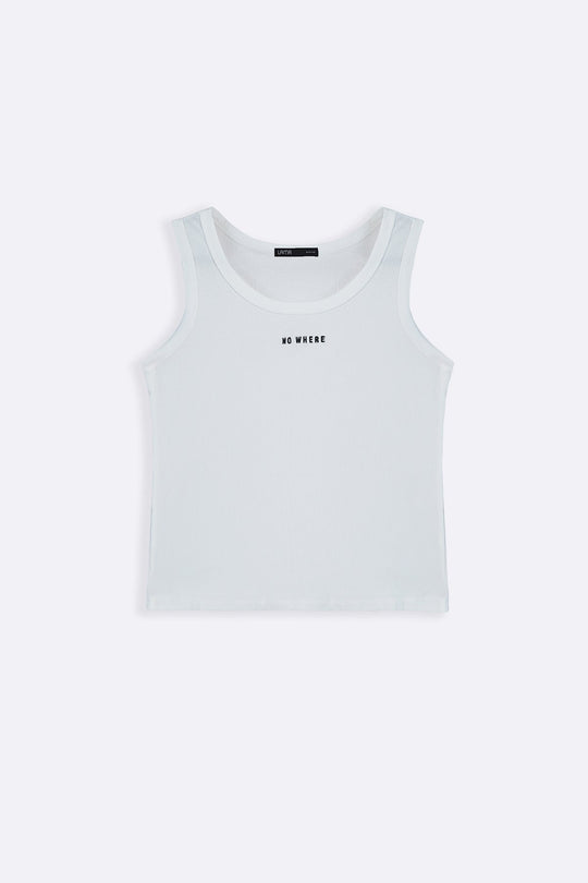 WHITE NOWHERE TANK