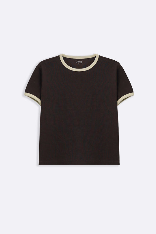 BROWN RINGER TEE