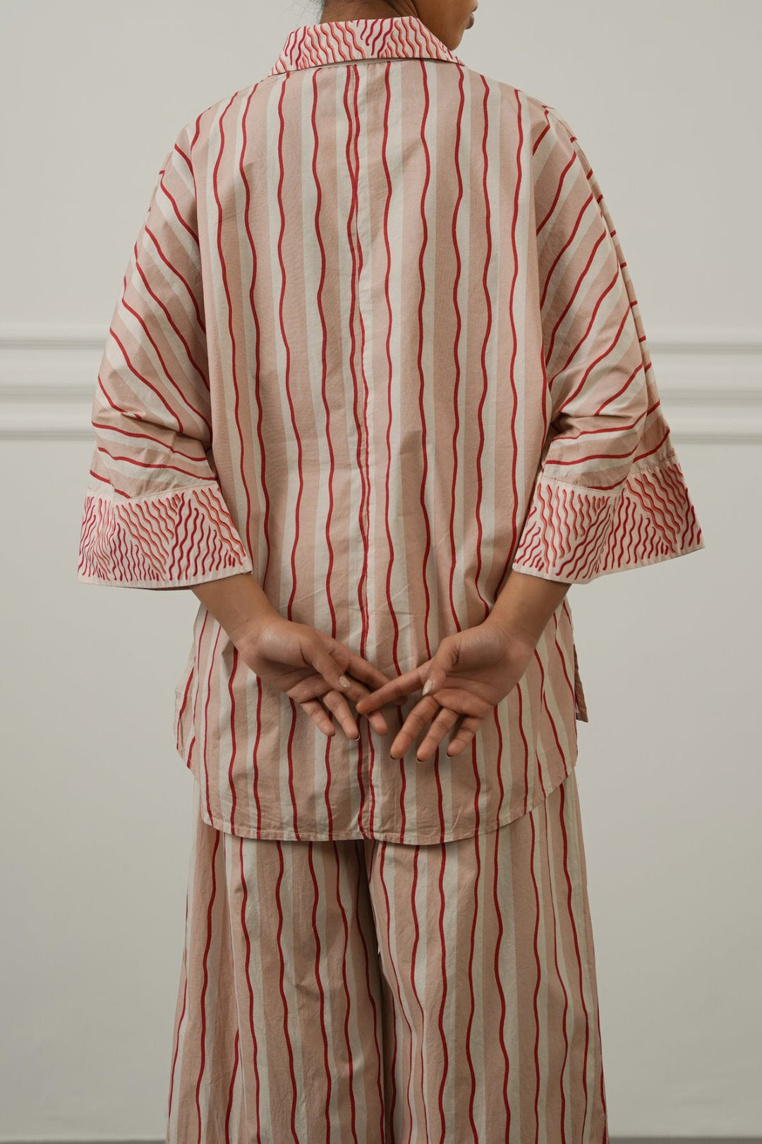 PINK STRIPED COTTON BLOUSE