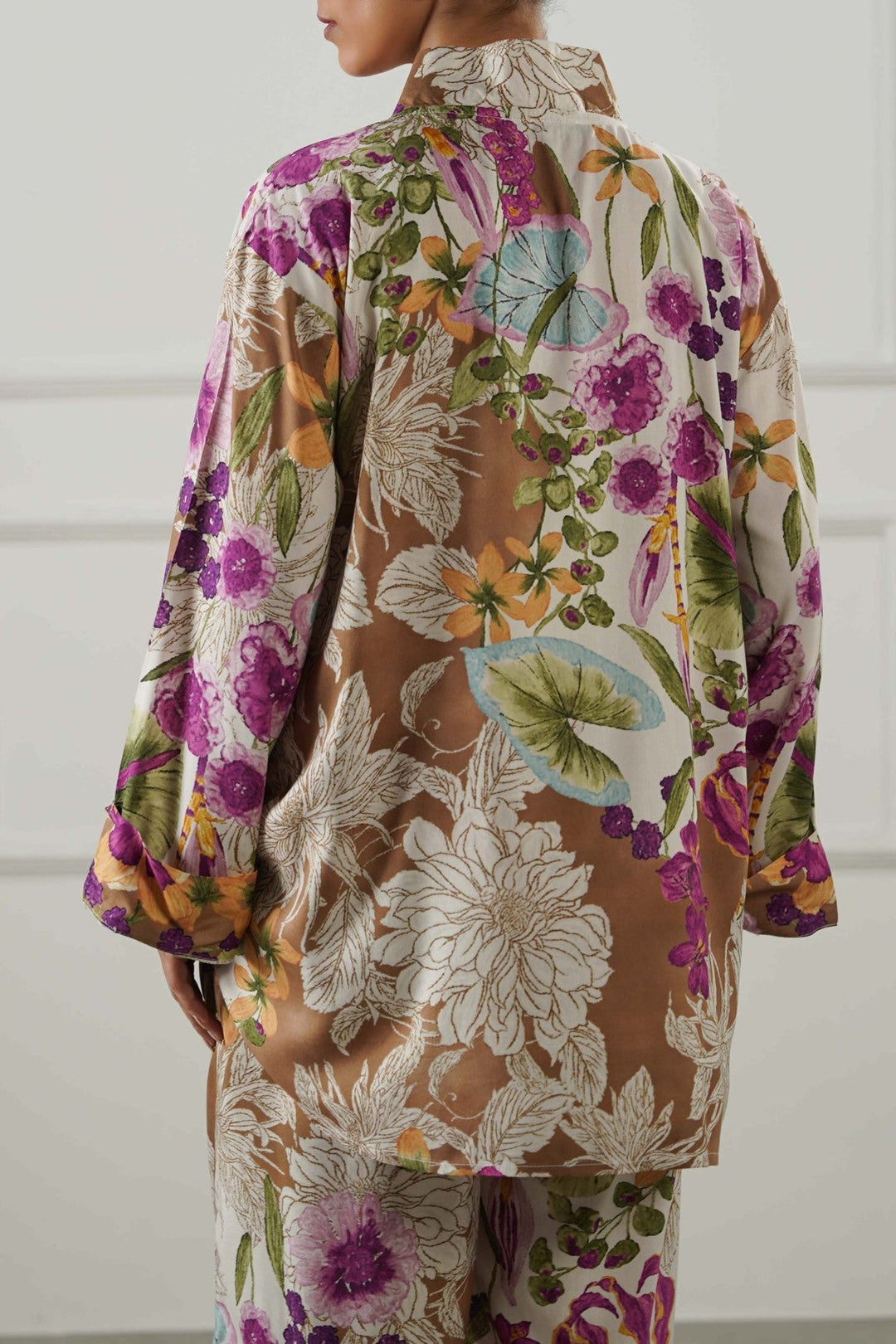 BEIGE GARDEN KALEIDOSCOPE BLOUSE