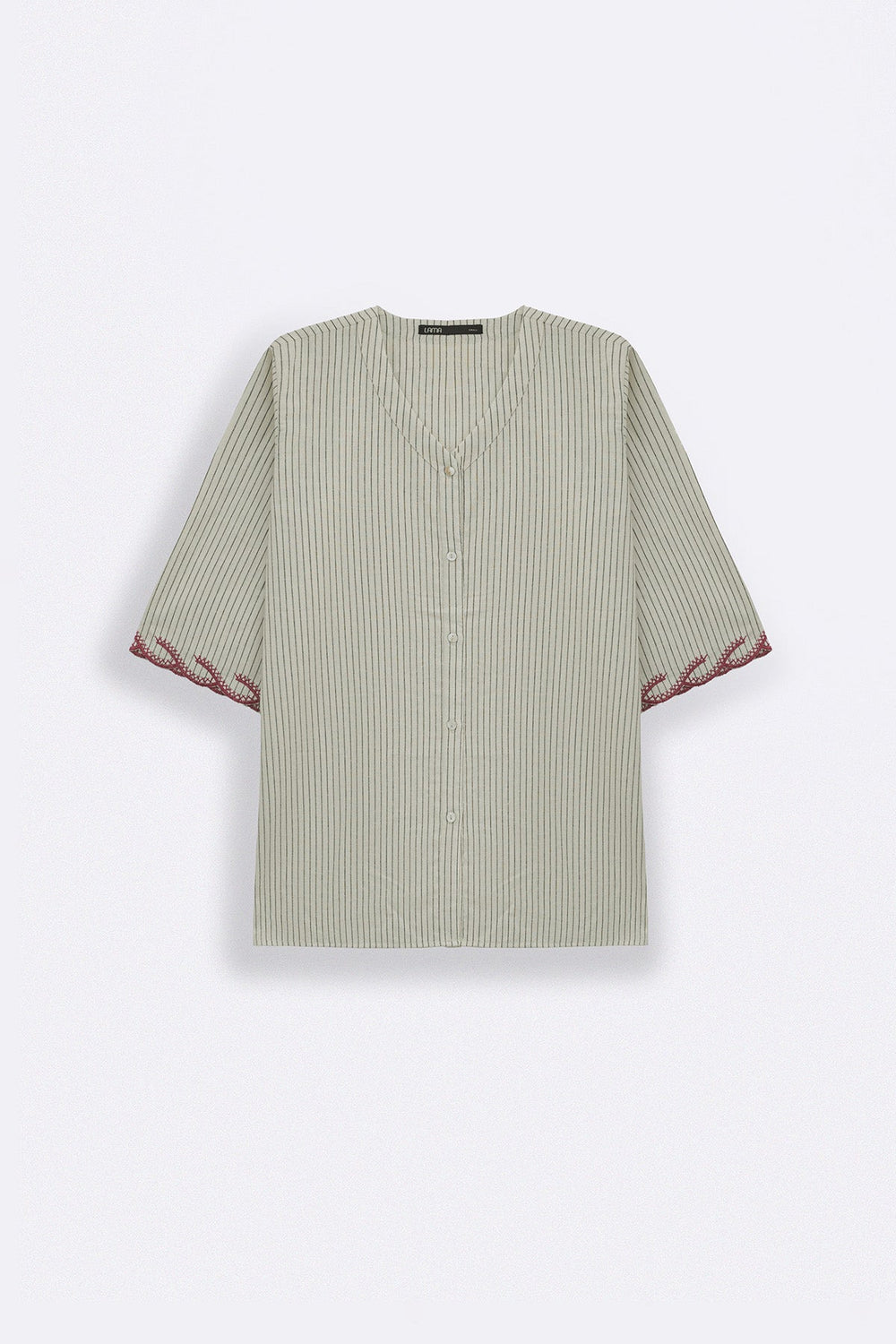 ECRU CHERRY STORY PINSTRIPE SHIRT