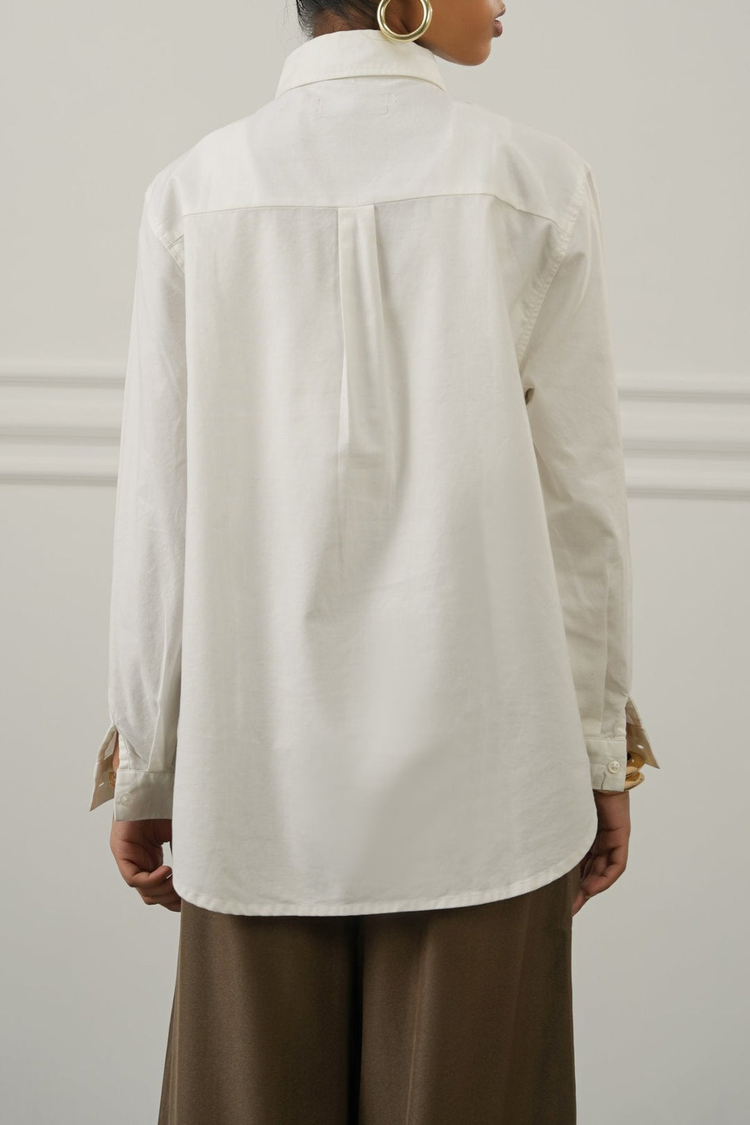 WHITE OXFORD PANEL SHIRT