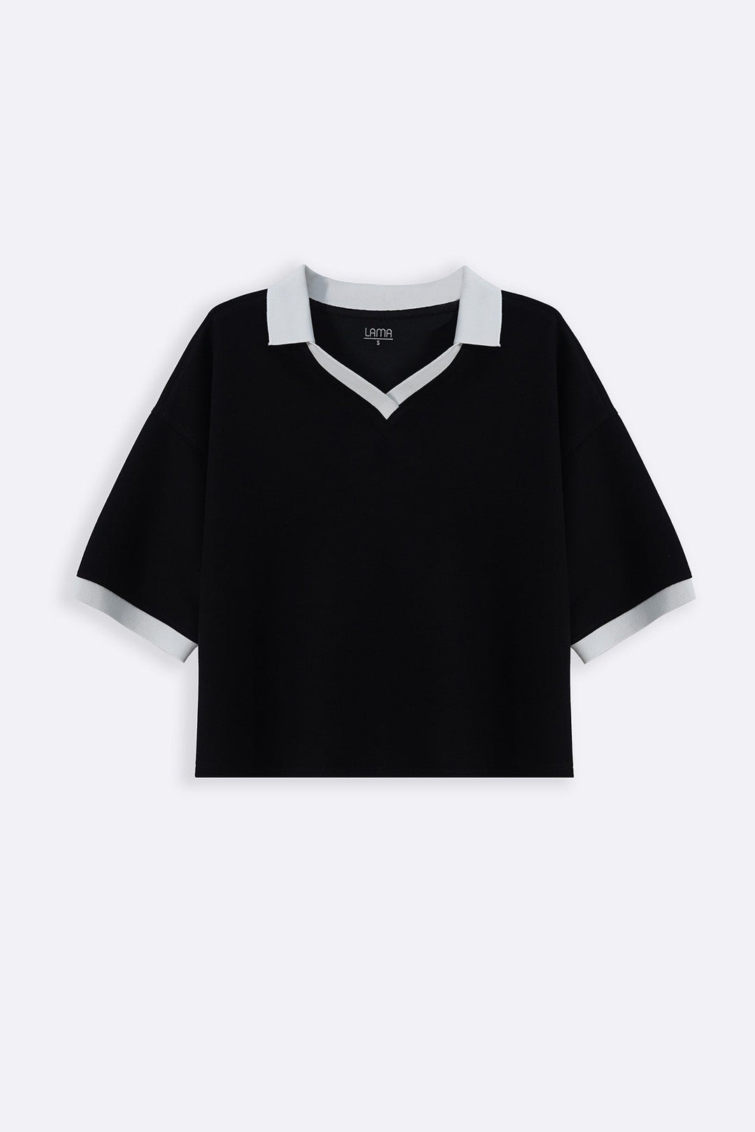 BLACK VINTAGE CONTRAST POLO