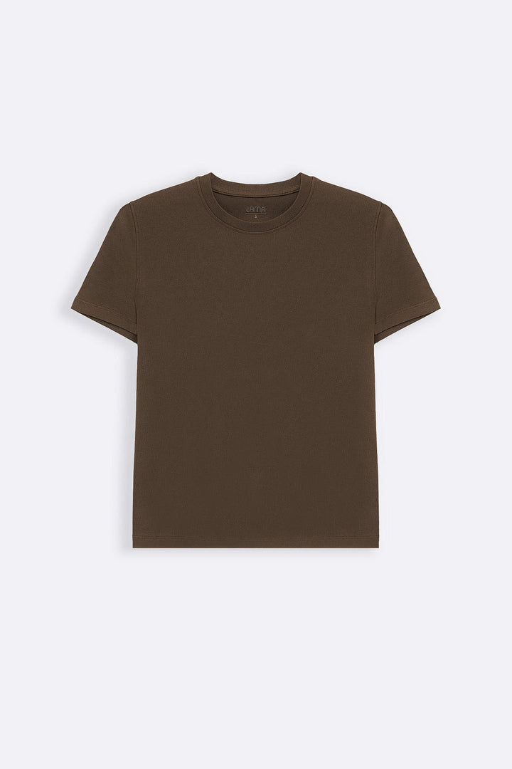 BROWN CASUAL EVERYDAY TEE