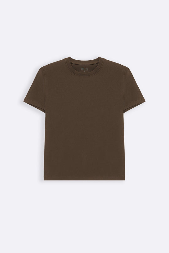 BROWN CASUAL EVERYDAY TEE