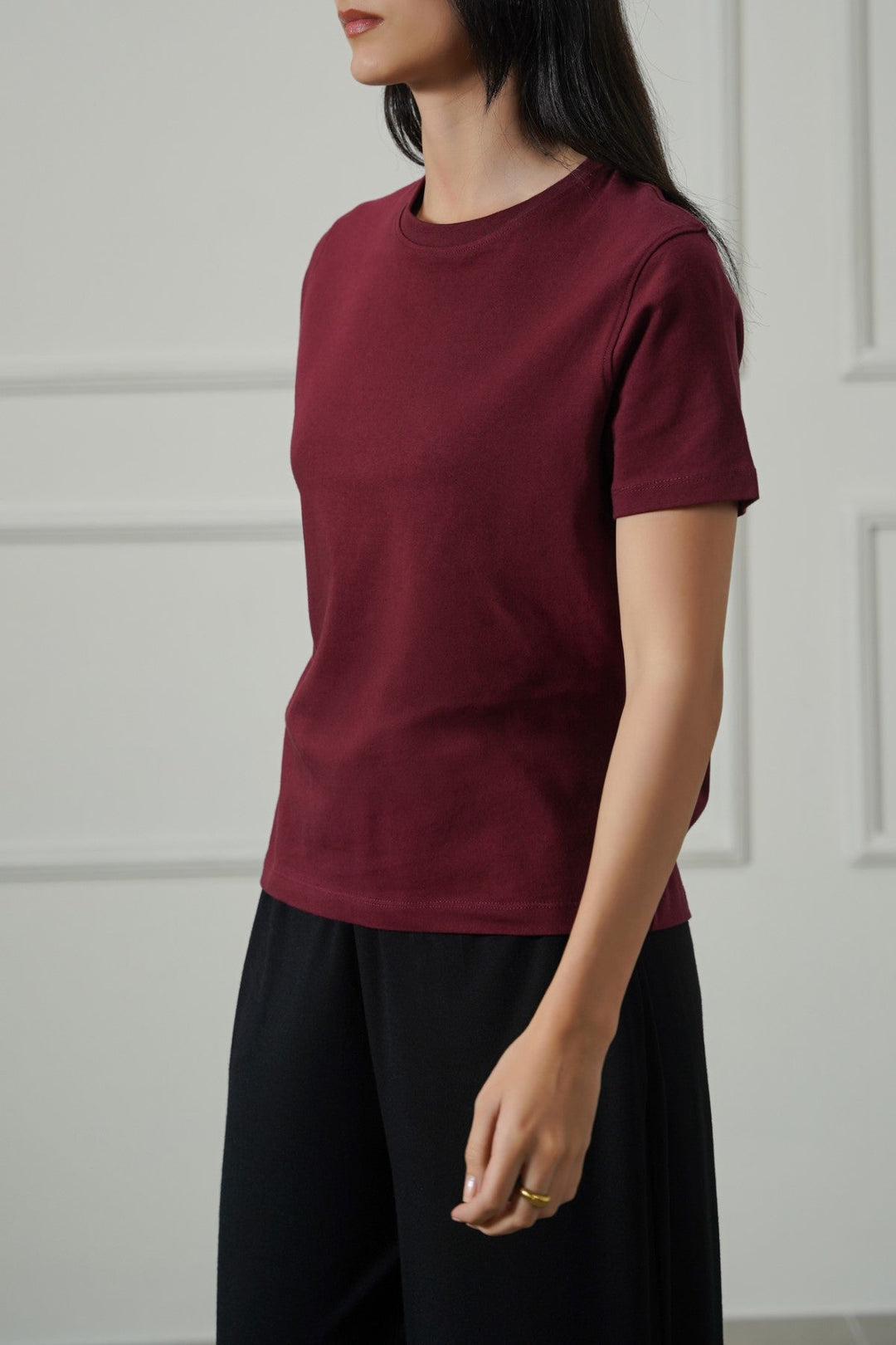 MAROON CASUAL EVERYDAY TEE