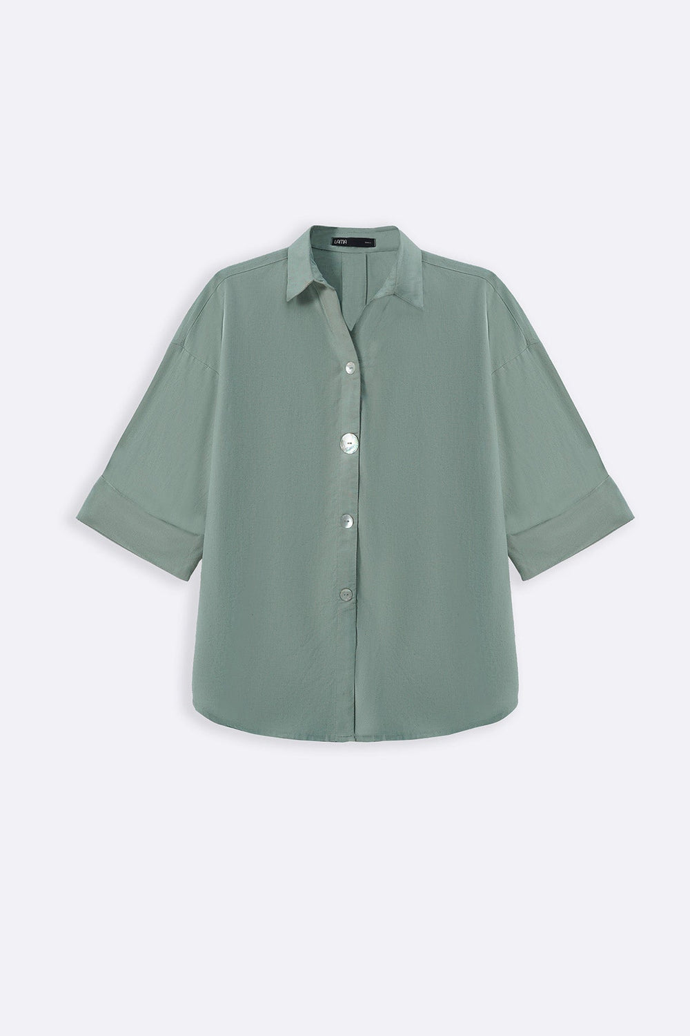 AQUA LYOCELL LINEN BUTTON SHIRT