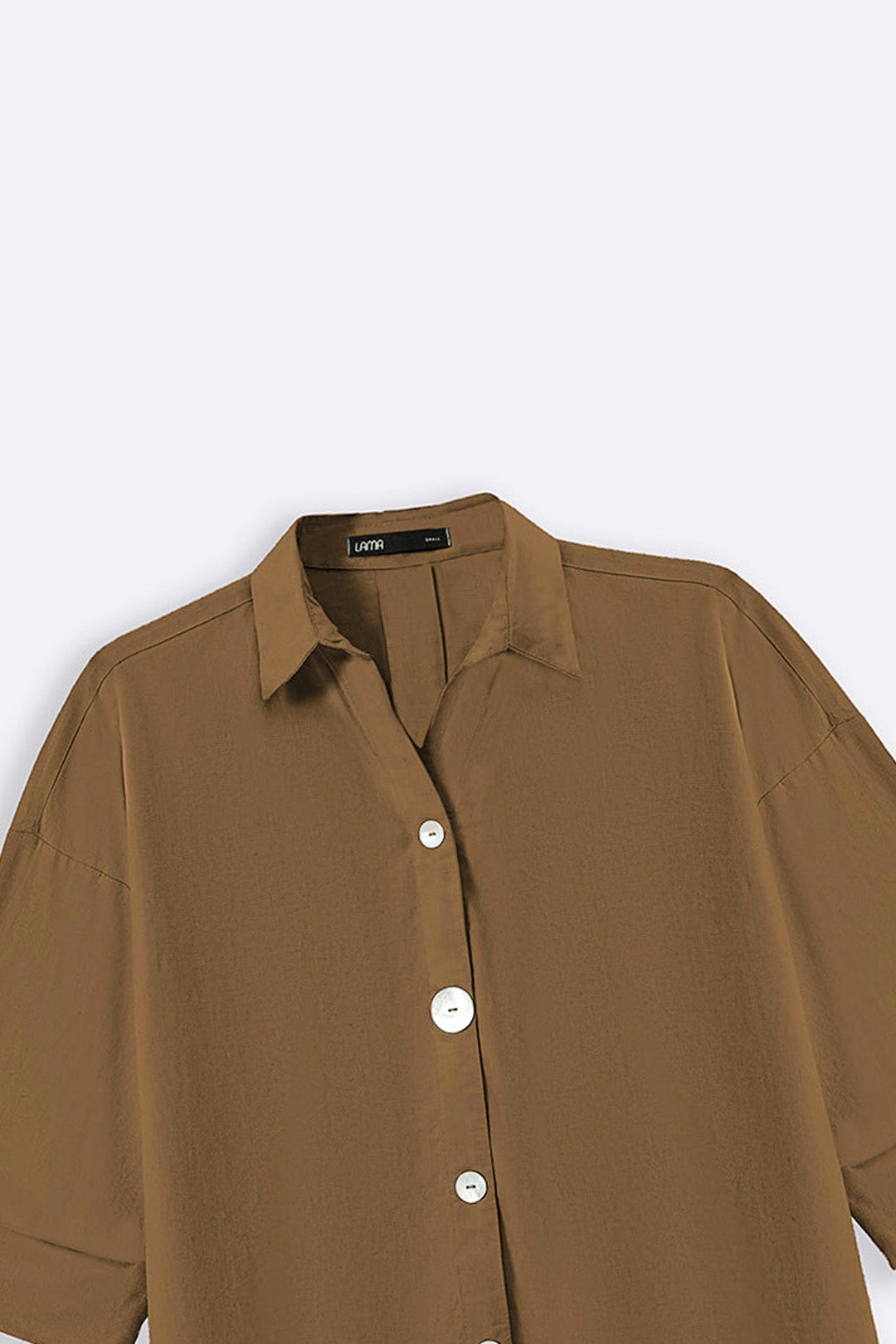 BROWN LYOCELL LINEN BUTTON SHIRT