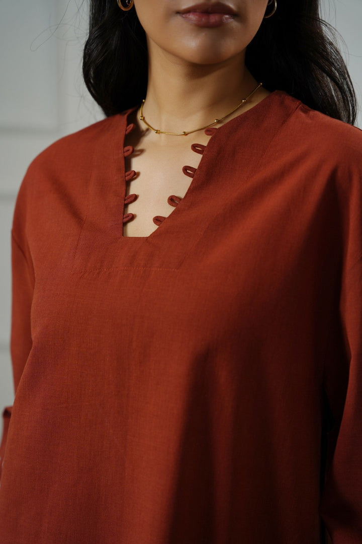 RUST WINE KORU TUNIC