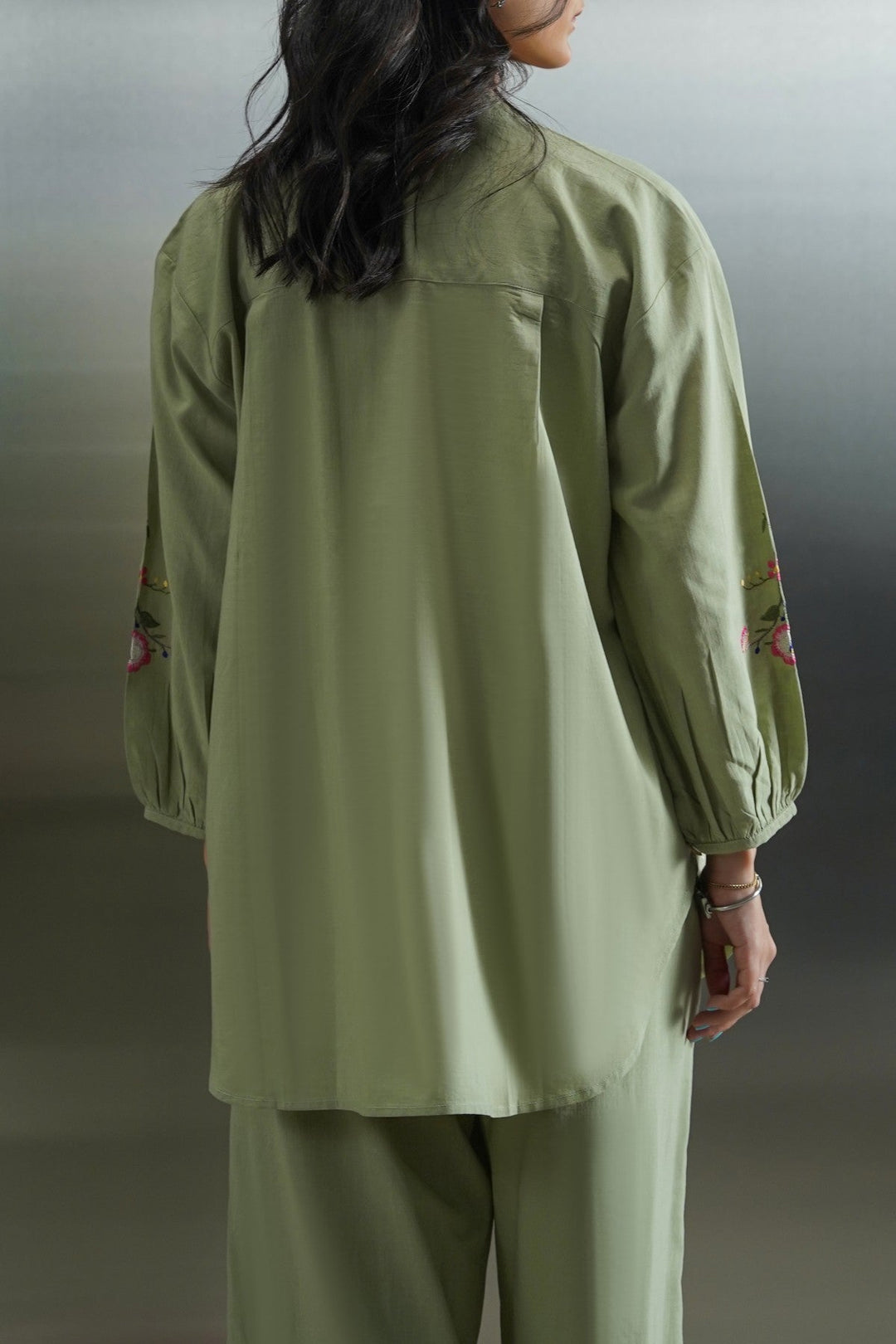 GREEN ALWAYS SPRING EMBROIDERY SHIRT