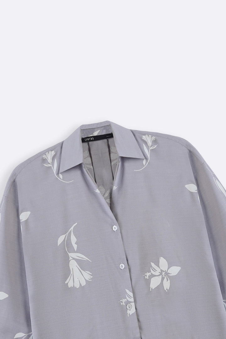 GREY PETAL IMPRINT SHIRT
