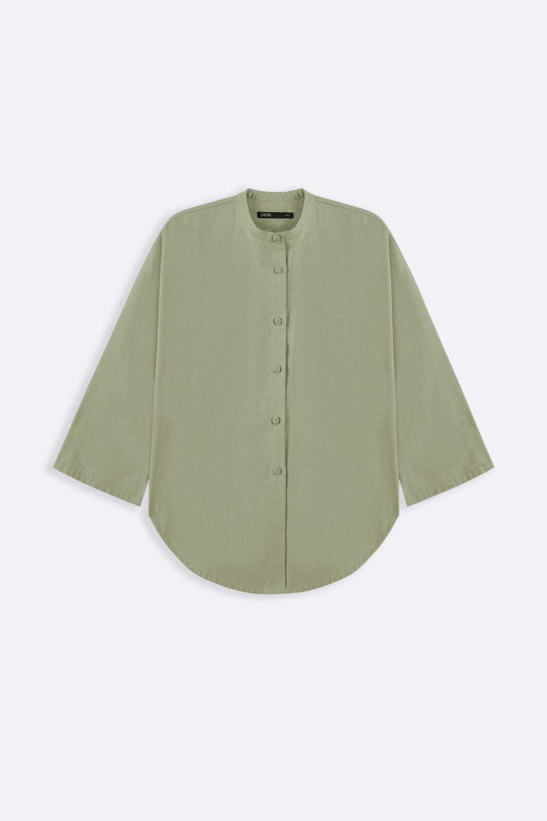 GREEN BASIC BAND COLLAR SHIRT