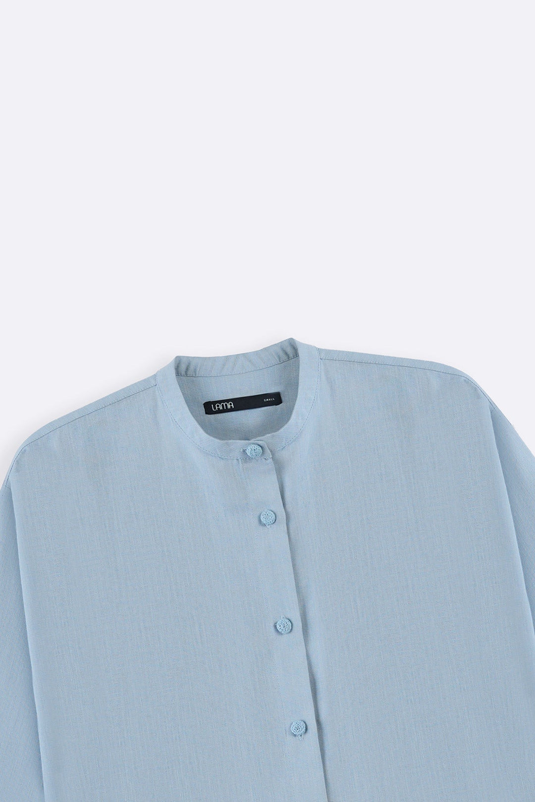 SKY BLUE BASIC BAND COLLAR SHIRT