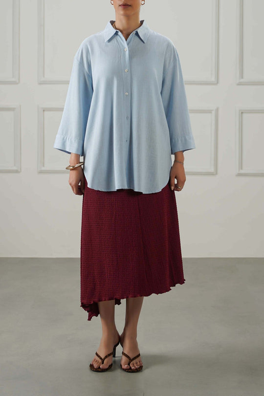SKY BLUE EVERYDAY LINEN BLEND SHIRT