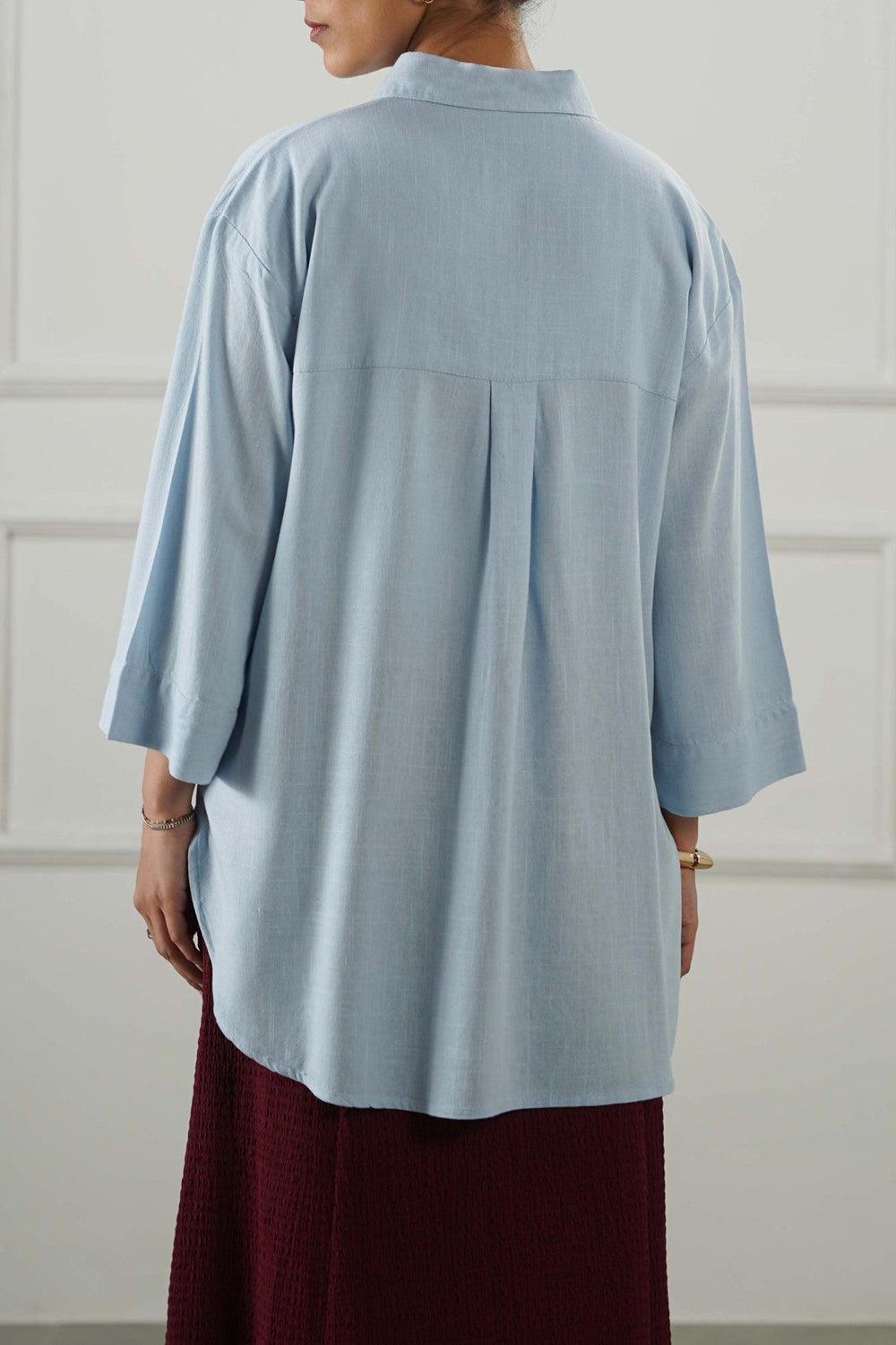 SKY BLUE EVERYDAY LINEN BLEND SHIRT