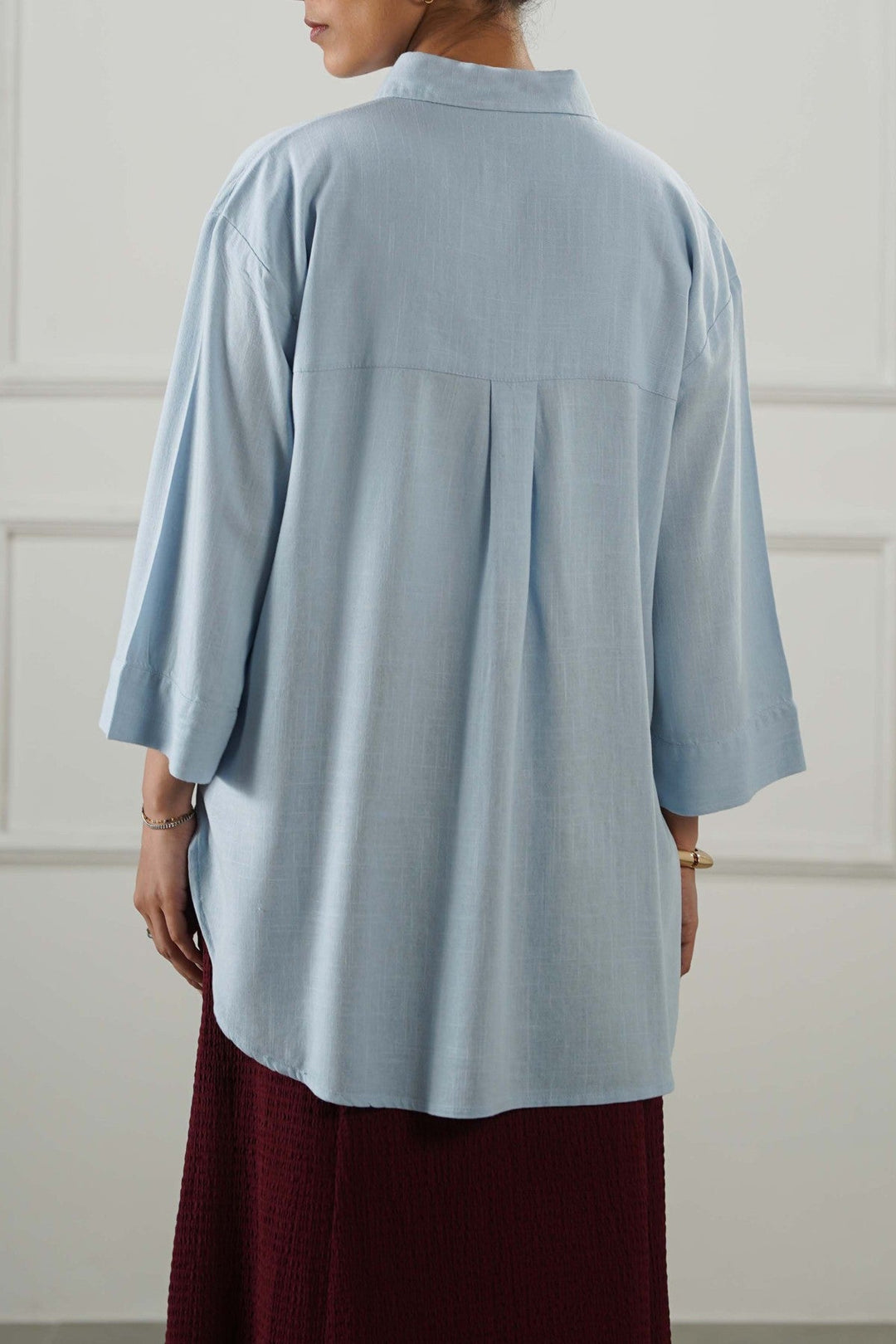 SKY BLUE EVERYDAY LINEN BLEND SHIRT