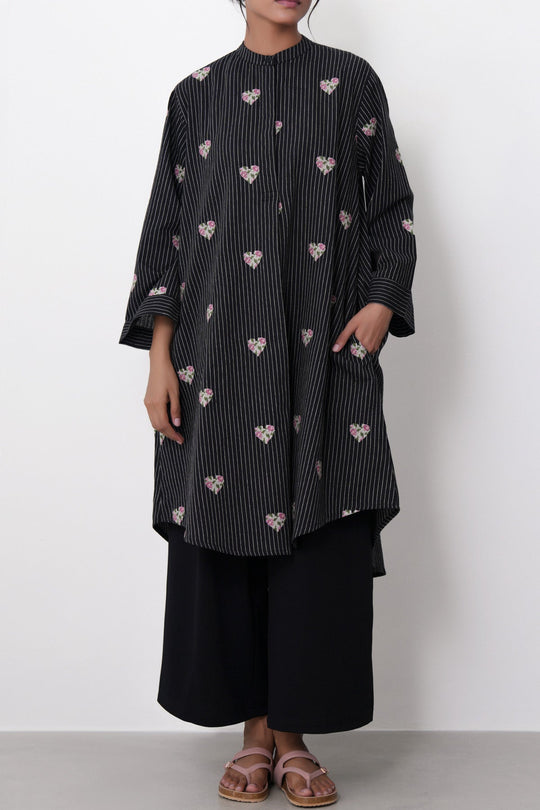 BLACK-HEARTS COTTON-LINEN TUNIC