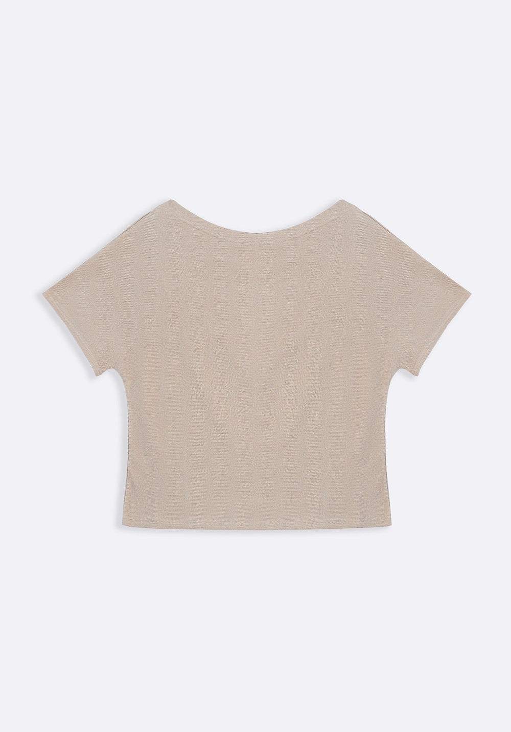 BEIGE TEXTURED BLOUSON KNIT TOP