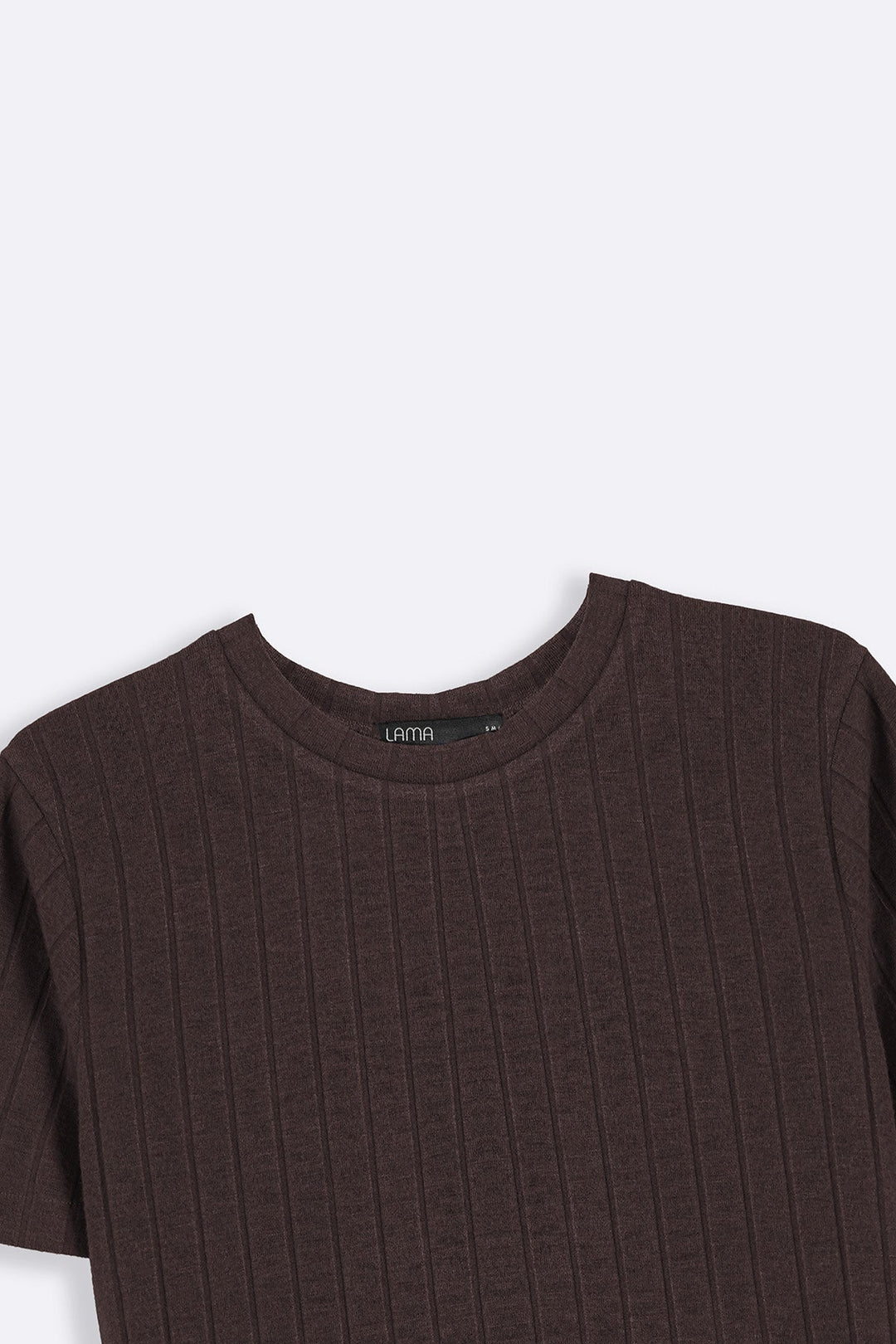 BROWN SOFT RIBBED TEE