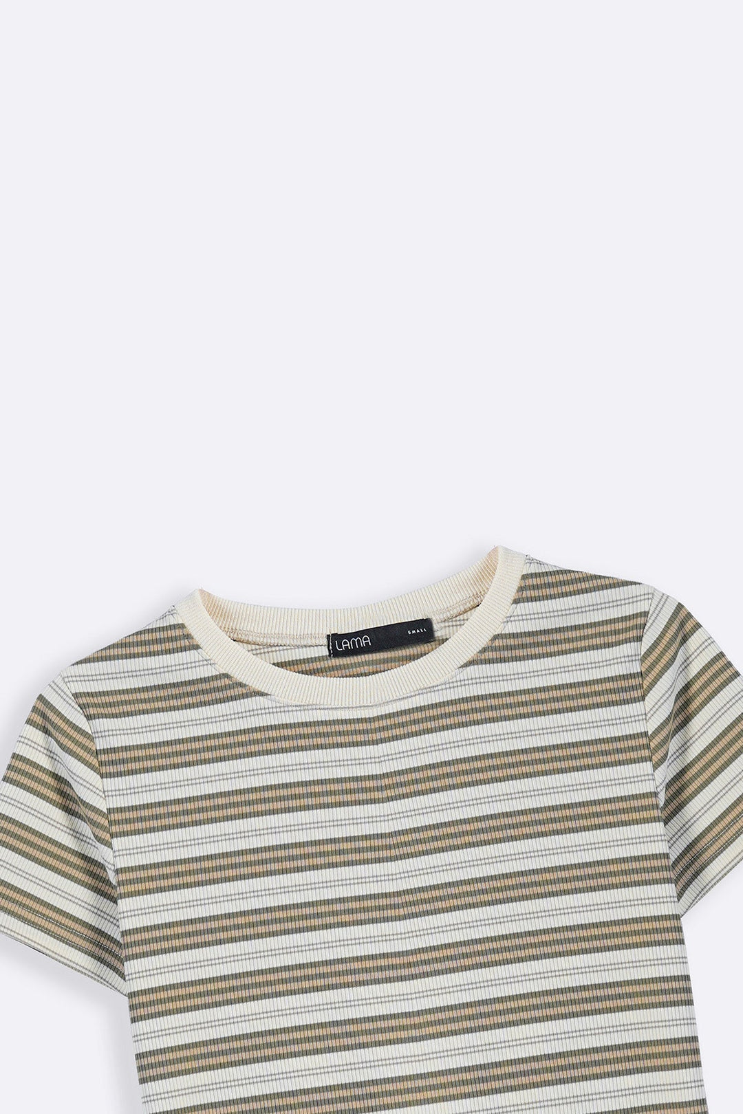 BEIGE SLIM FIT STRIPE TEE