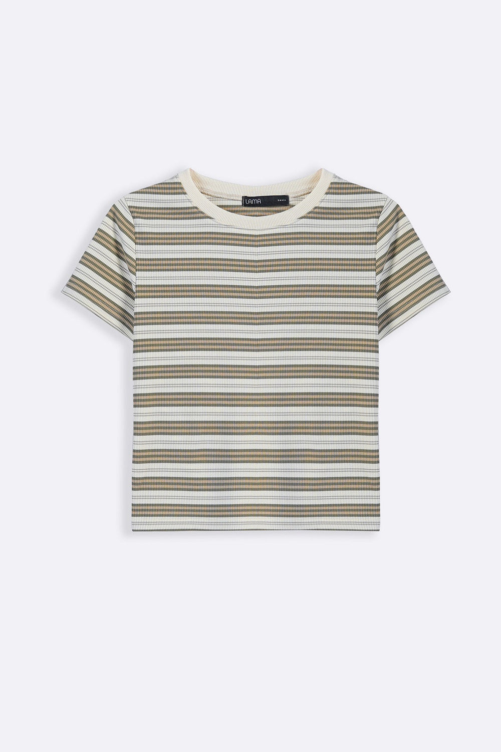 BEIGE SLIM FIT STRIPE TEE