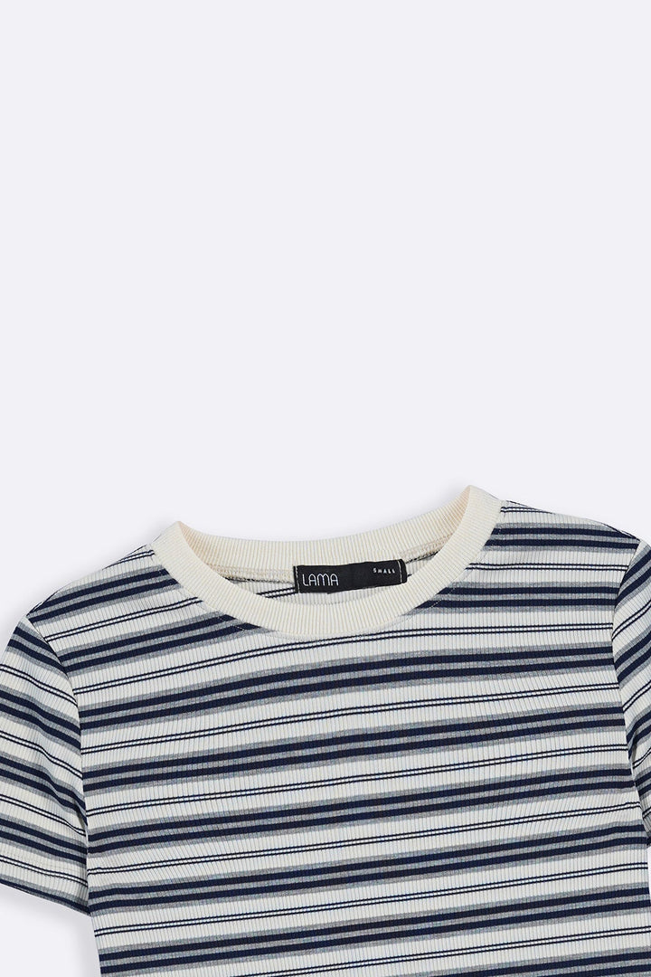 LIGHT BLUE SLIM FIT STRIPE TEE