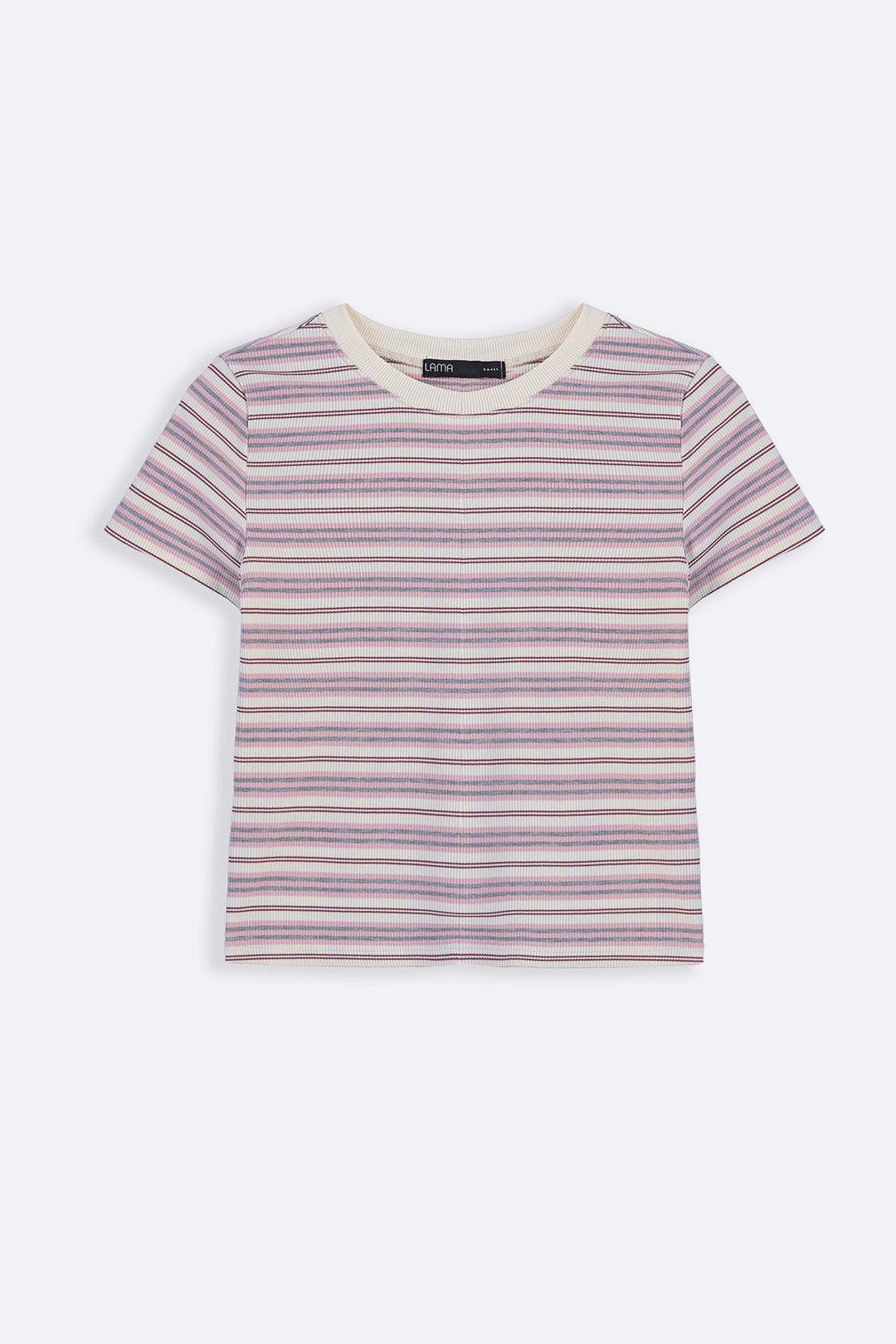 PINK SLIM FIT STRIPE TEE
