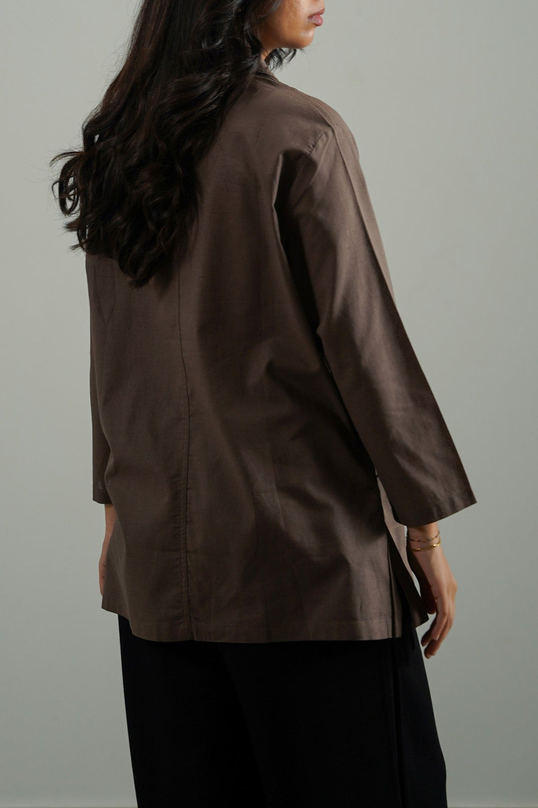 BROWN LONG SUMMER BLOUSE