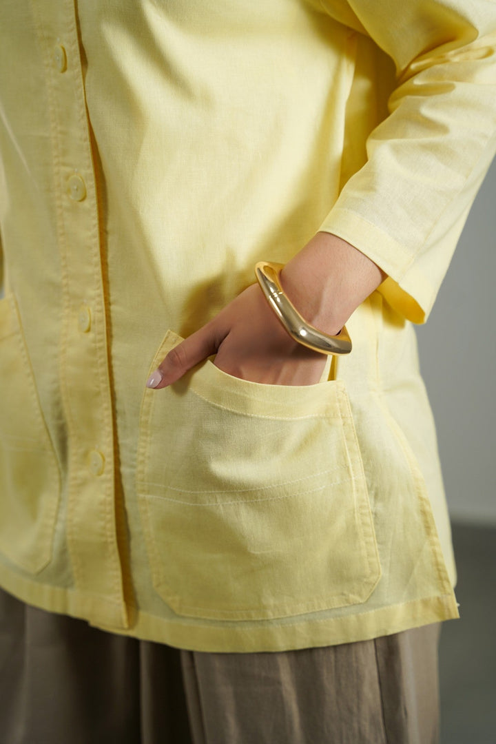 BUTTER YELLOW LONG SUMMER BLOUSE