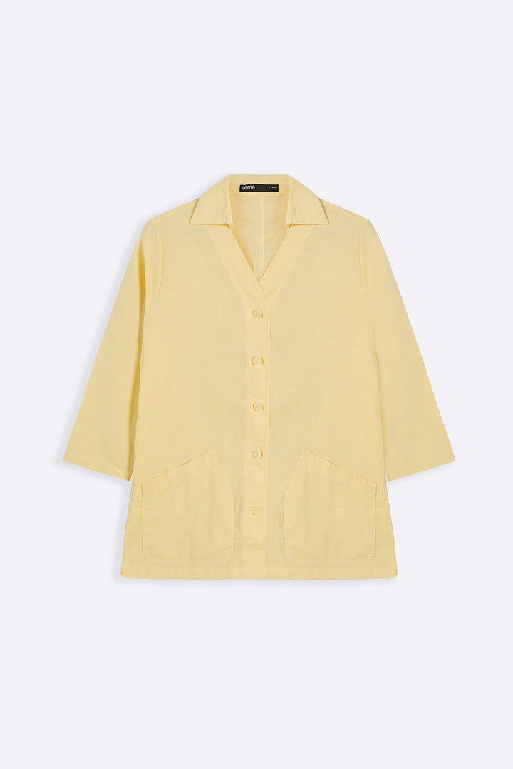 BUTTER YELLOW LONG SUMMER BLOUSE