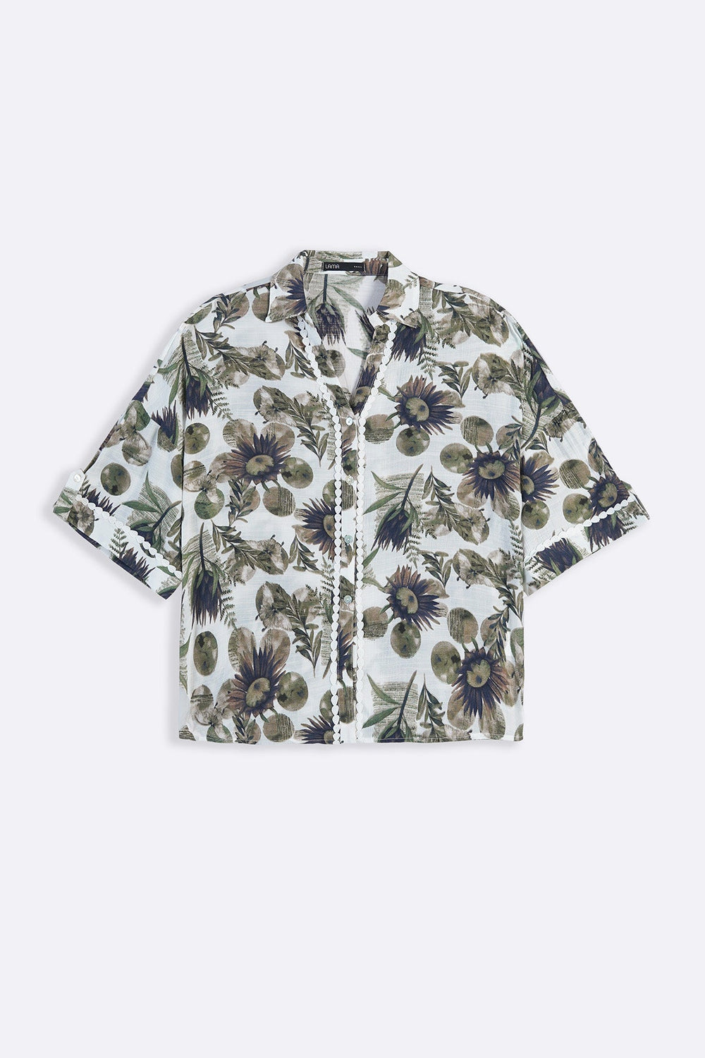 BEIGE CORNFLOWER PRINT SHIRT