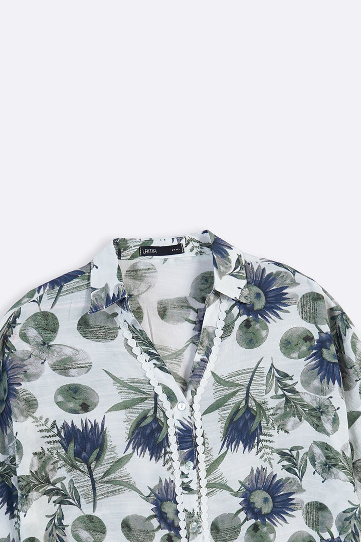 BLUE CORNFLOWER PRINT SHIRT