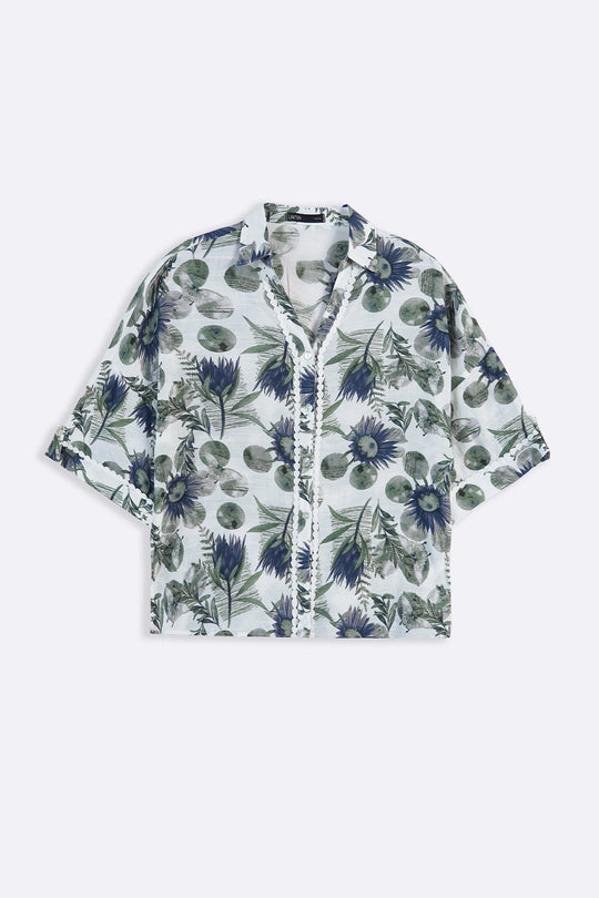 BLUE CORNFLOWER PRINT SHIRT