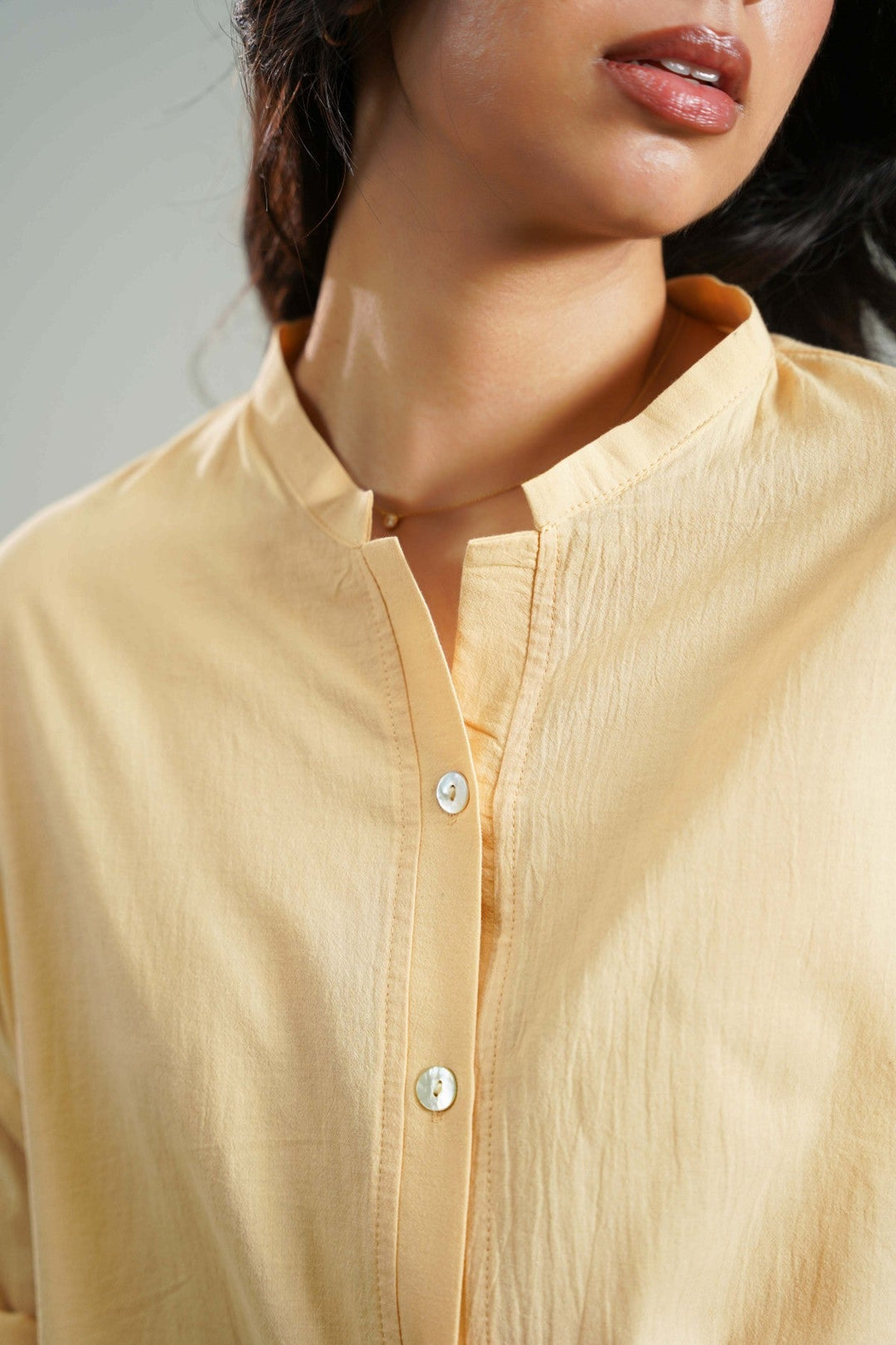 BUTTER YELLOW EVERYDAY FEATHER COTTON TUNIC