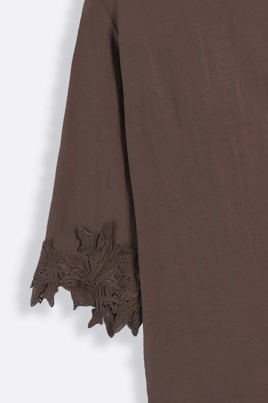 BROWN-SOFT LACE SHIRT
