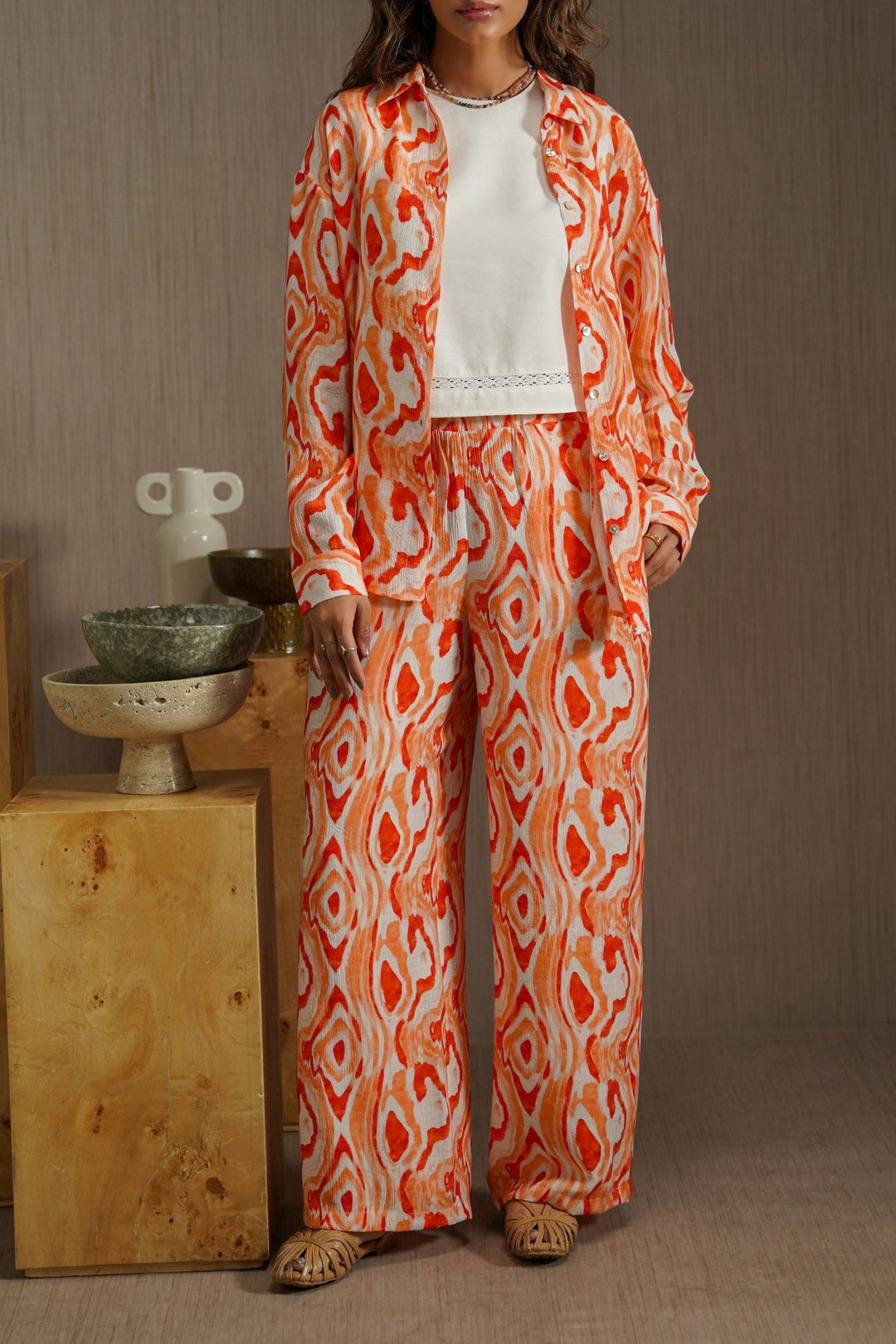 ORANGE TIDAL FLOW SHIRT