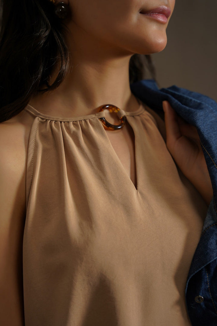 TAUPE COVE HALTER TOP