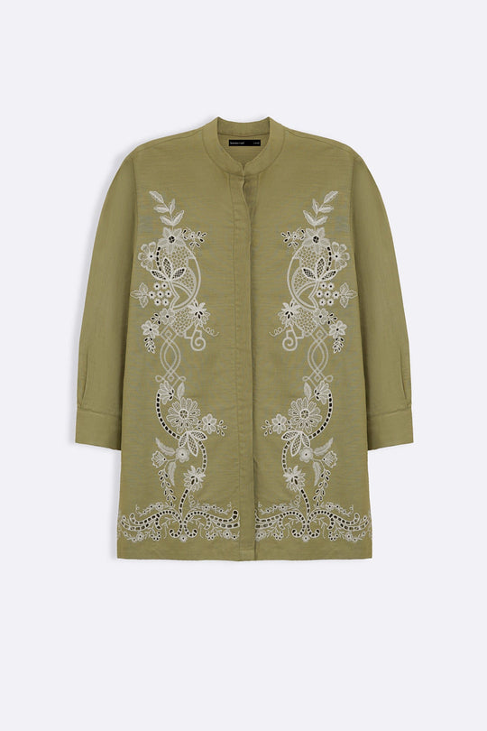 GREEN PISTACHIO BRODERIE SHIRT