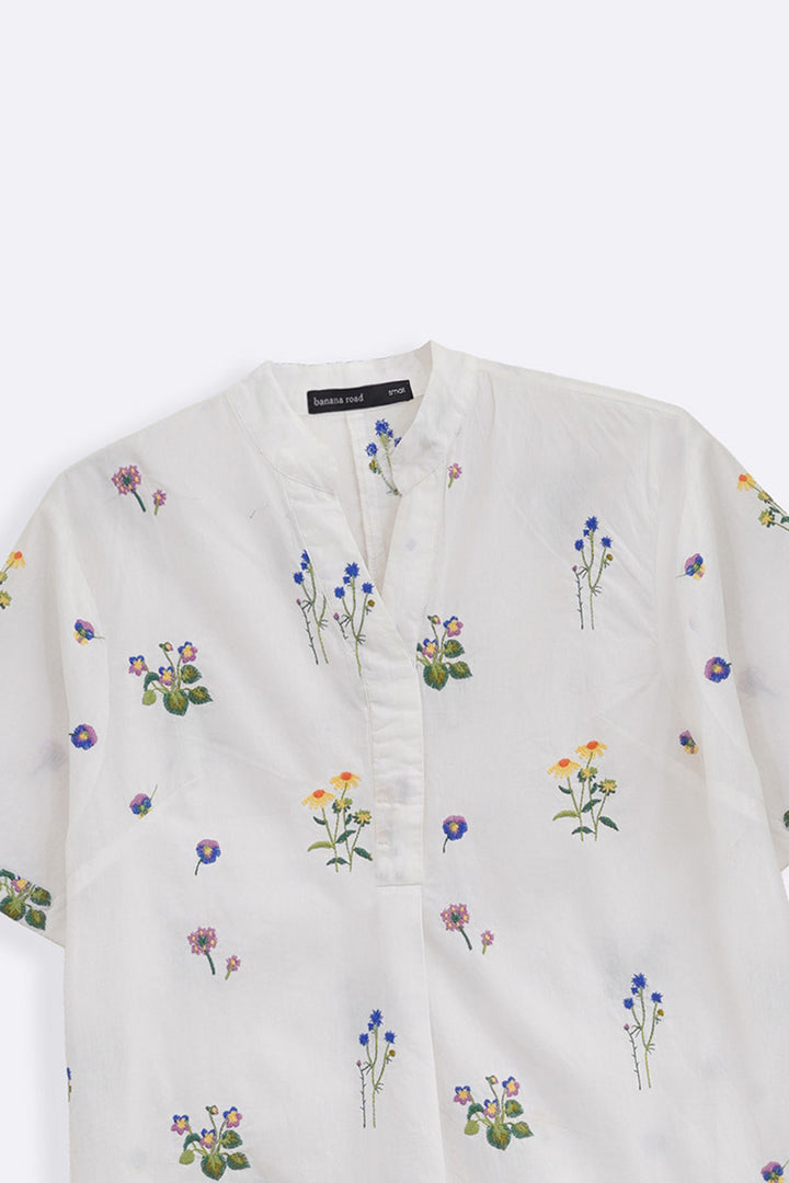 WHITE DITSY FLORAL SHIRT