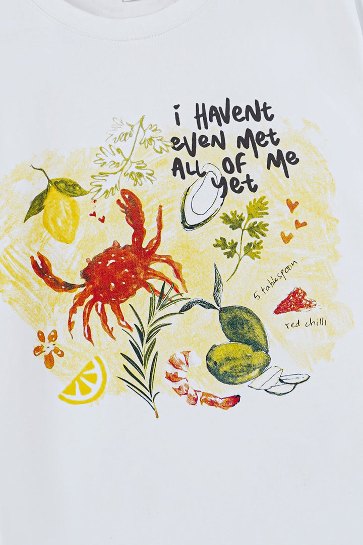WHITE CRAB & FERN TEE