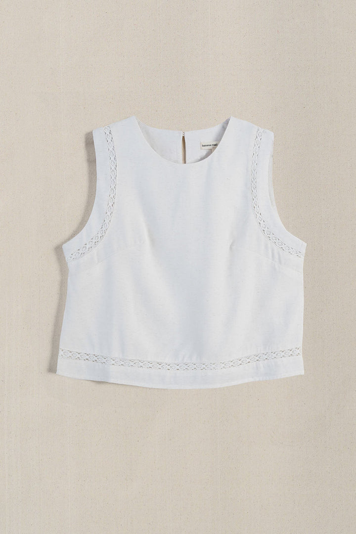 BEIGE MEADOW LACE TOP