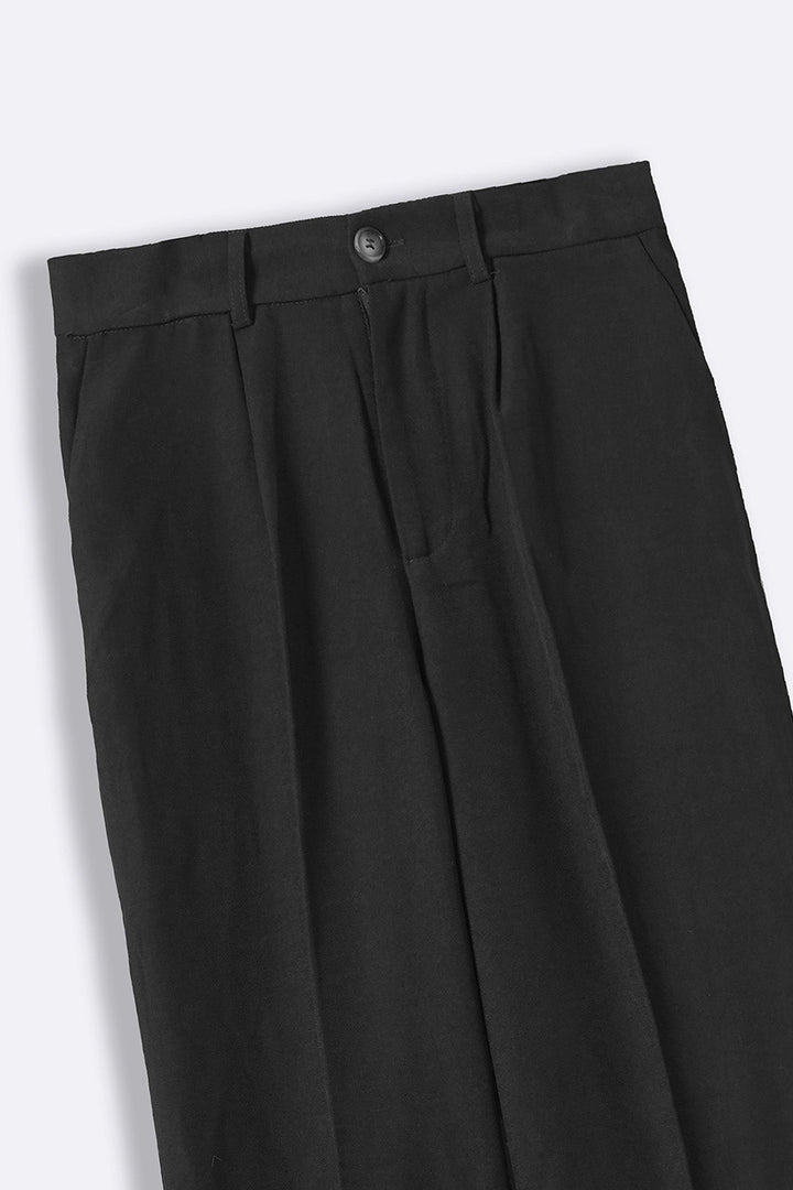 BLACK TAILORED EASY PANTS