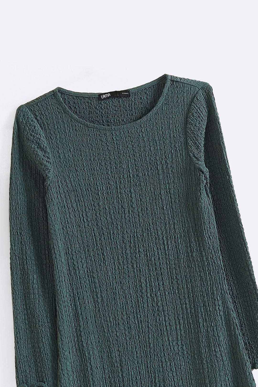 GREEN CREASED LONG DRESS