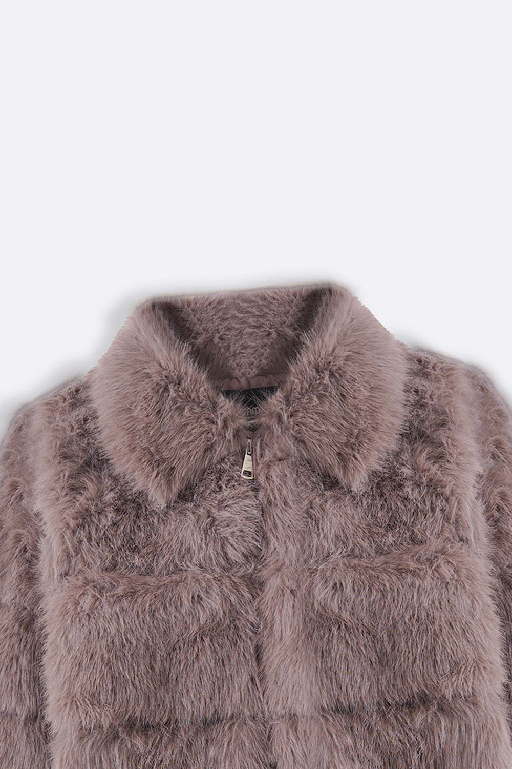 COFFEE FUR ZIPPER JACKET