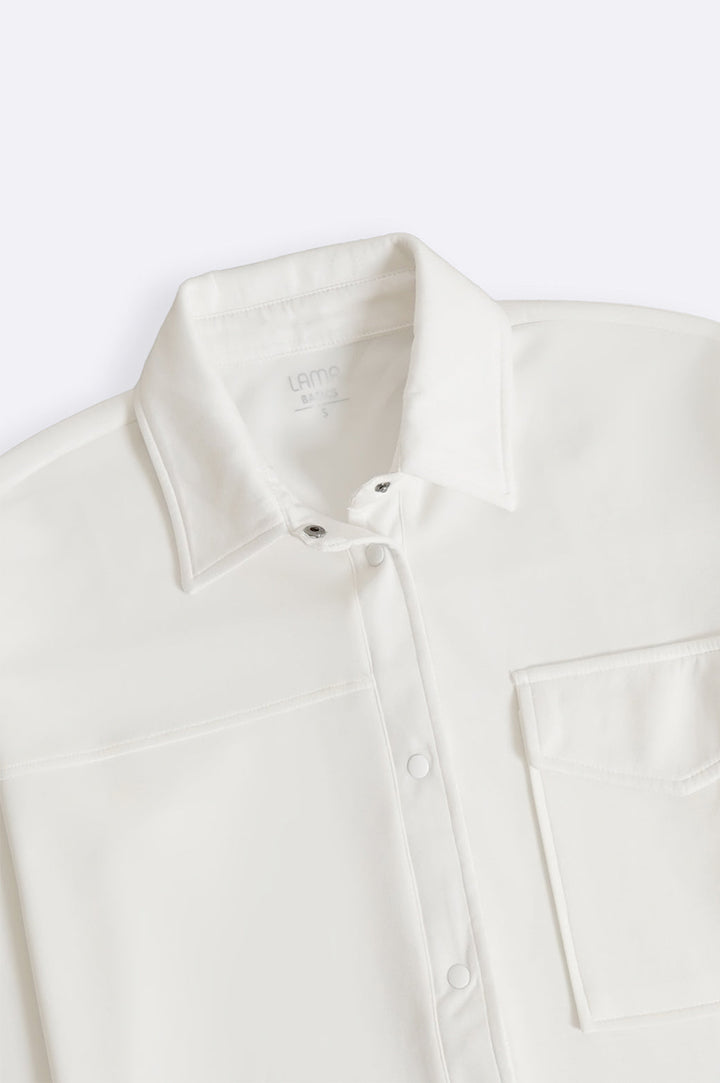 WHITE NEOPRENE BOYFRIEND SHACKET