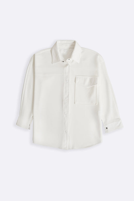 WHITE NEOPRENE BOYFRIEND SHACKET