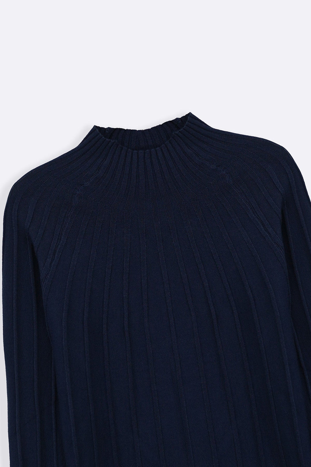 SLATE BLUE RIBBED BODYCON SWEATER